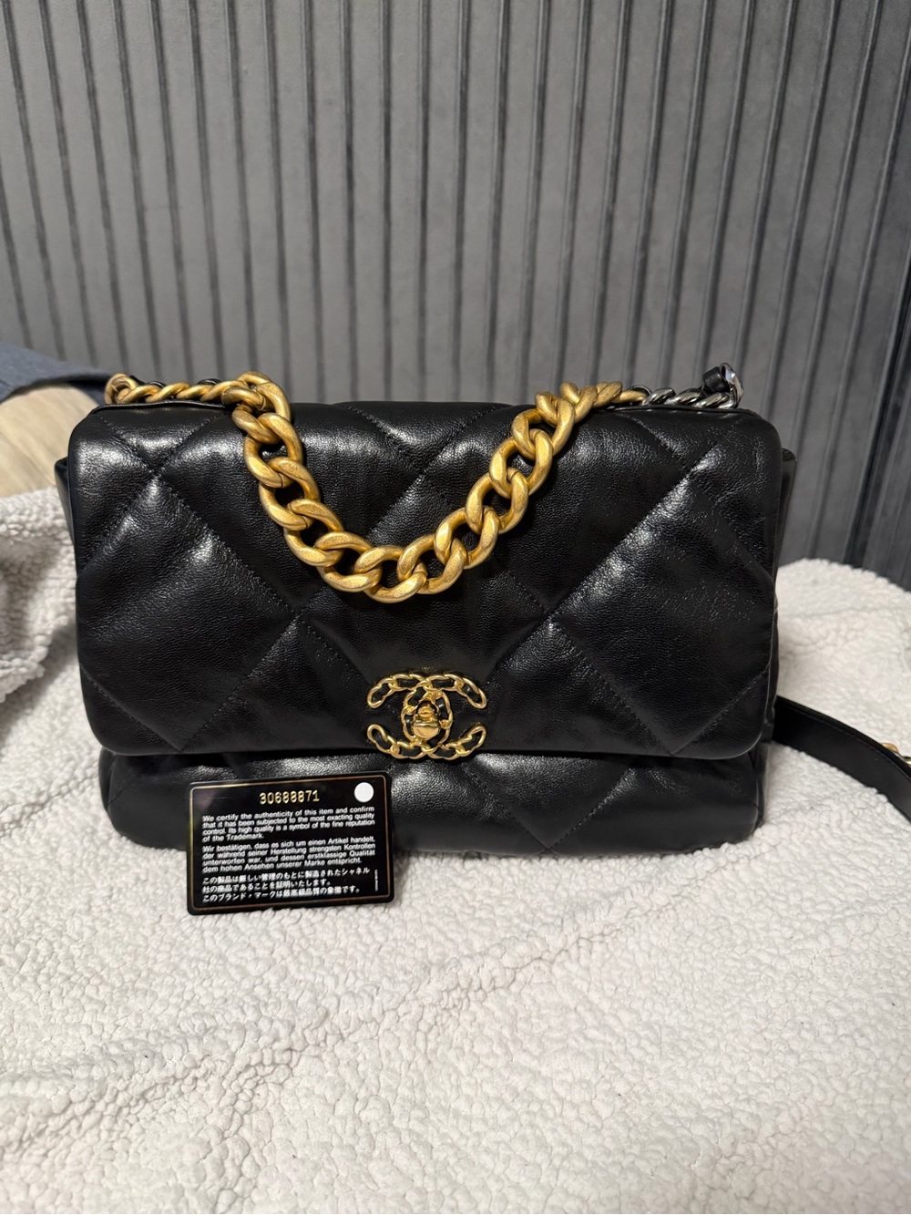 Chanel Black Quilted Flap Bag with Gold Chain